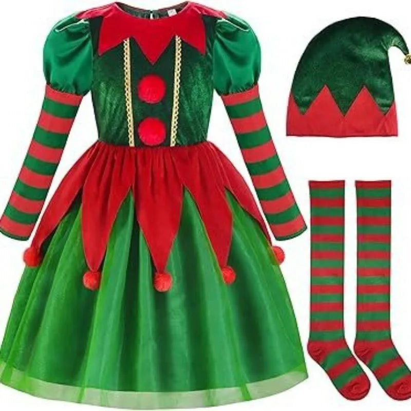 Boys Girls Elf Party Christmas Cosplay Costumes Elf