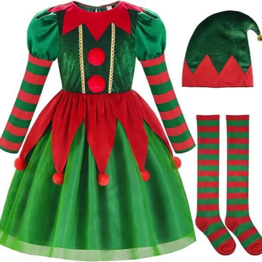 Boys Girls Elf Party Christmas Cosplay Costumes Elf